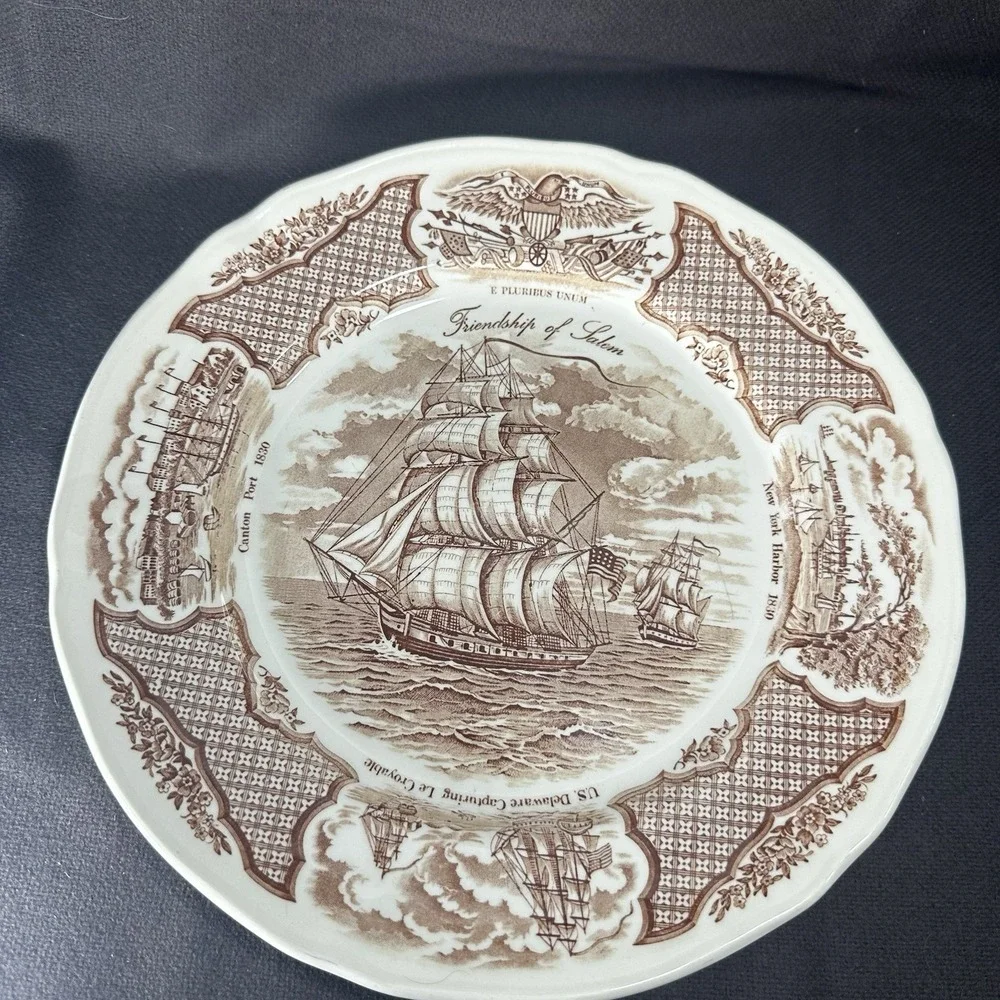 Alfred Meakin Collector Plate FAIR WINDS The Friendship of Salem‎ Vtg